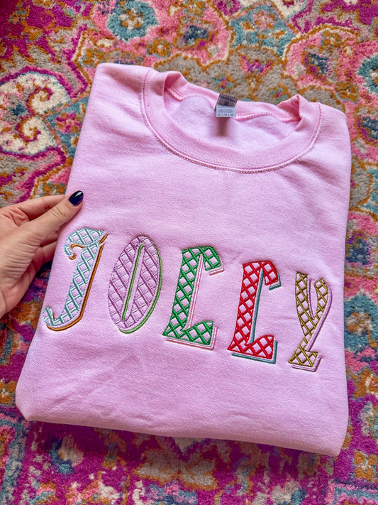 jolly embroidered crewneck // PRE-ORDER