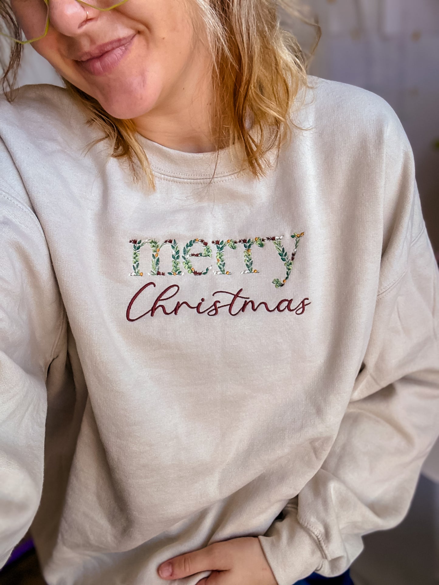 merry Christmas embroidered crewneck // PRE-ORDER