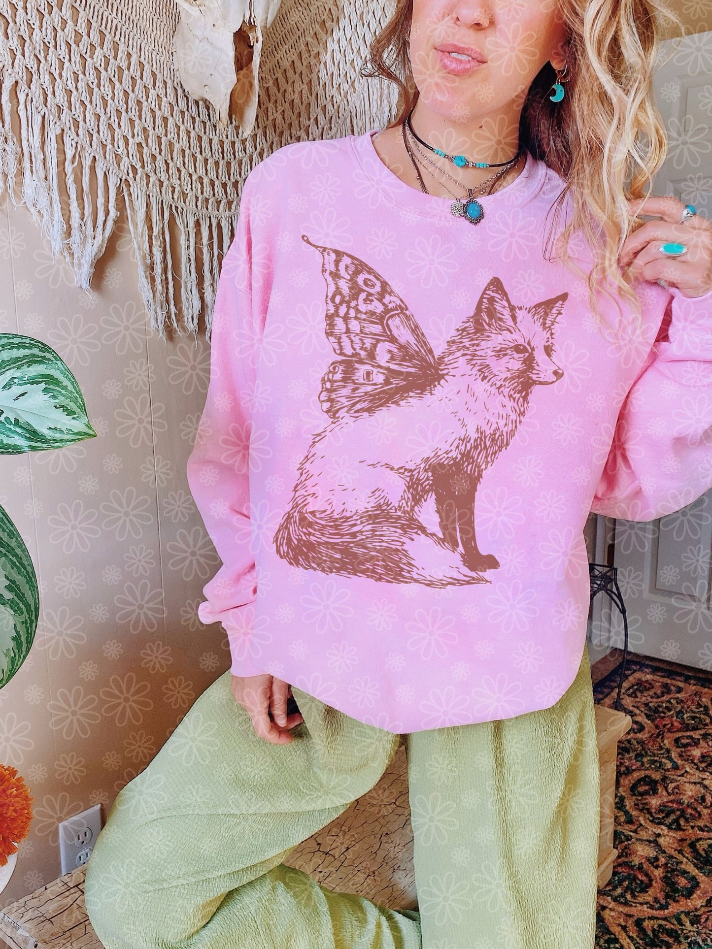 fox butterfly crewneck // PRE-ORDER