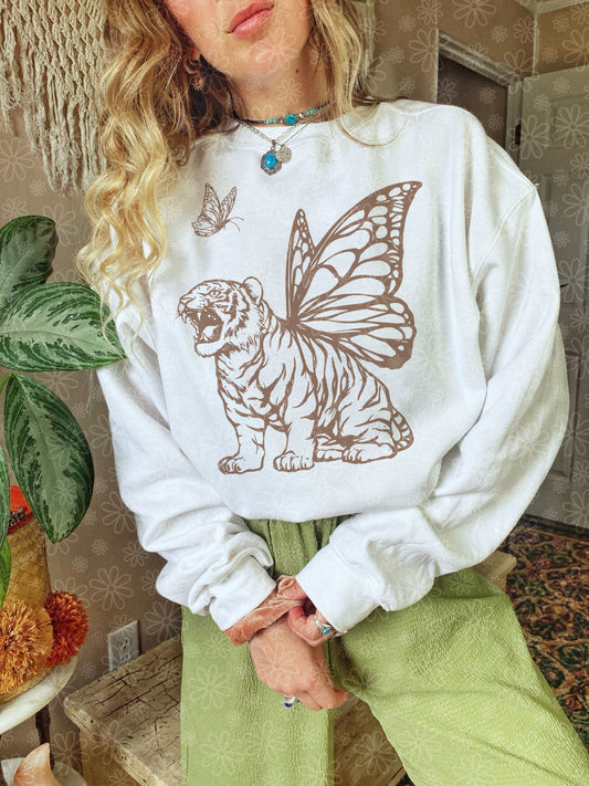 tiger butterfly crewneck // PRE-ORDER