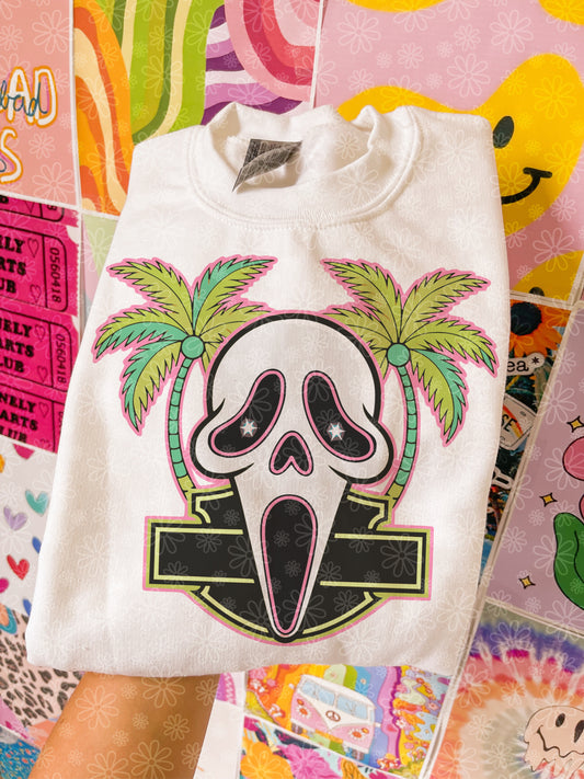 palm tree ghostface crewneck // PRE-ORDER