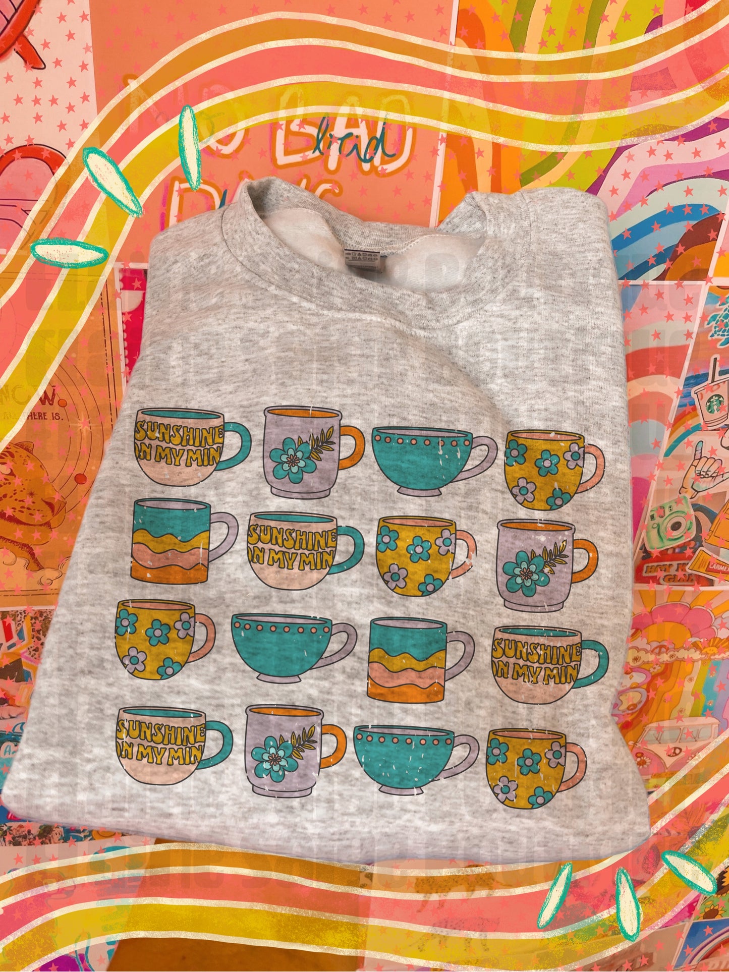 coffee mug collage crewneck // PRE-ORDER