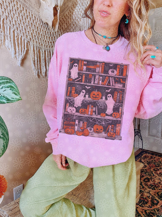 spooky bookcase crewneck // PRE-ORDER