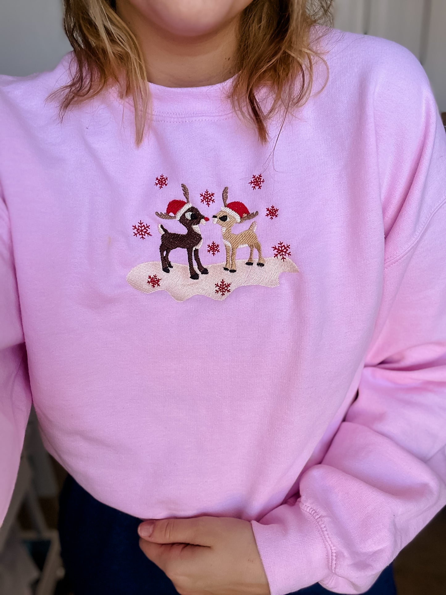 reindeer embroidered crewneck // PRE-ORDER