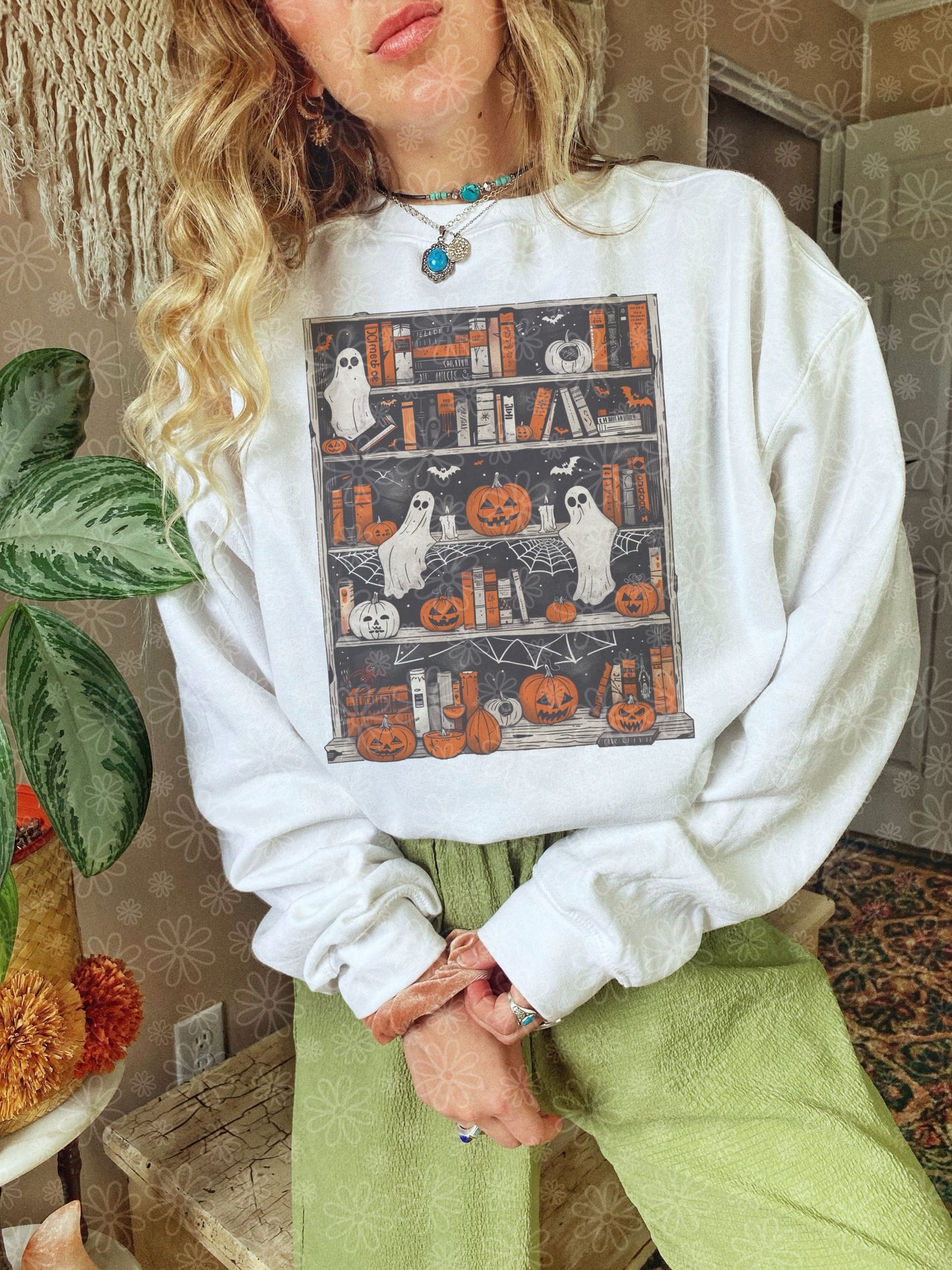 spooky bookcase crewneck // PRE-ORDER