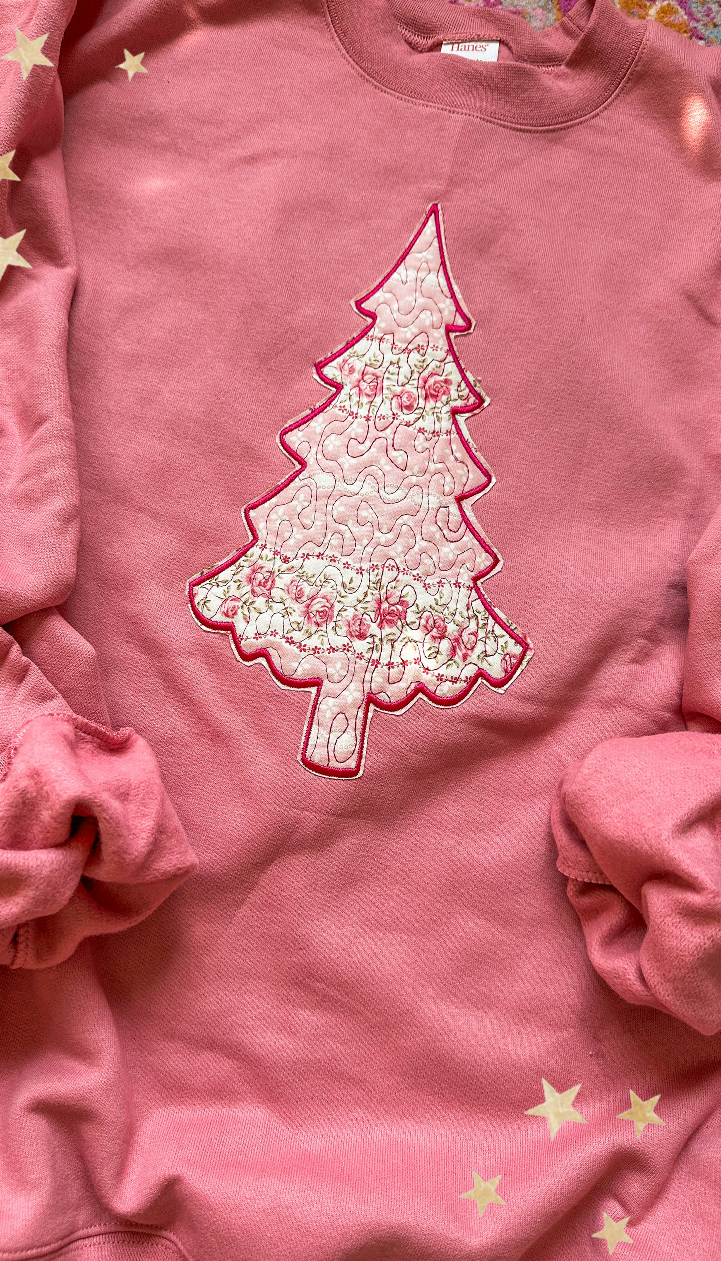 pretty in pink christmas tree embroidered tee // PRE-ORDER