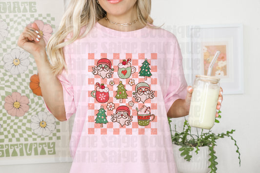 hot cocoa checkered ADULT tee // PRE-ORDER