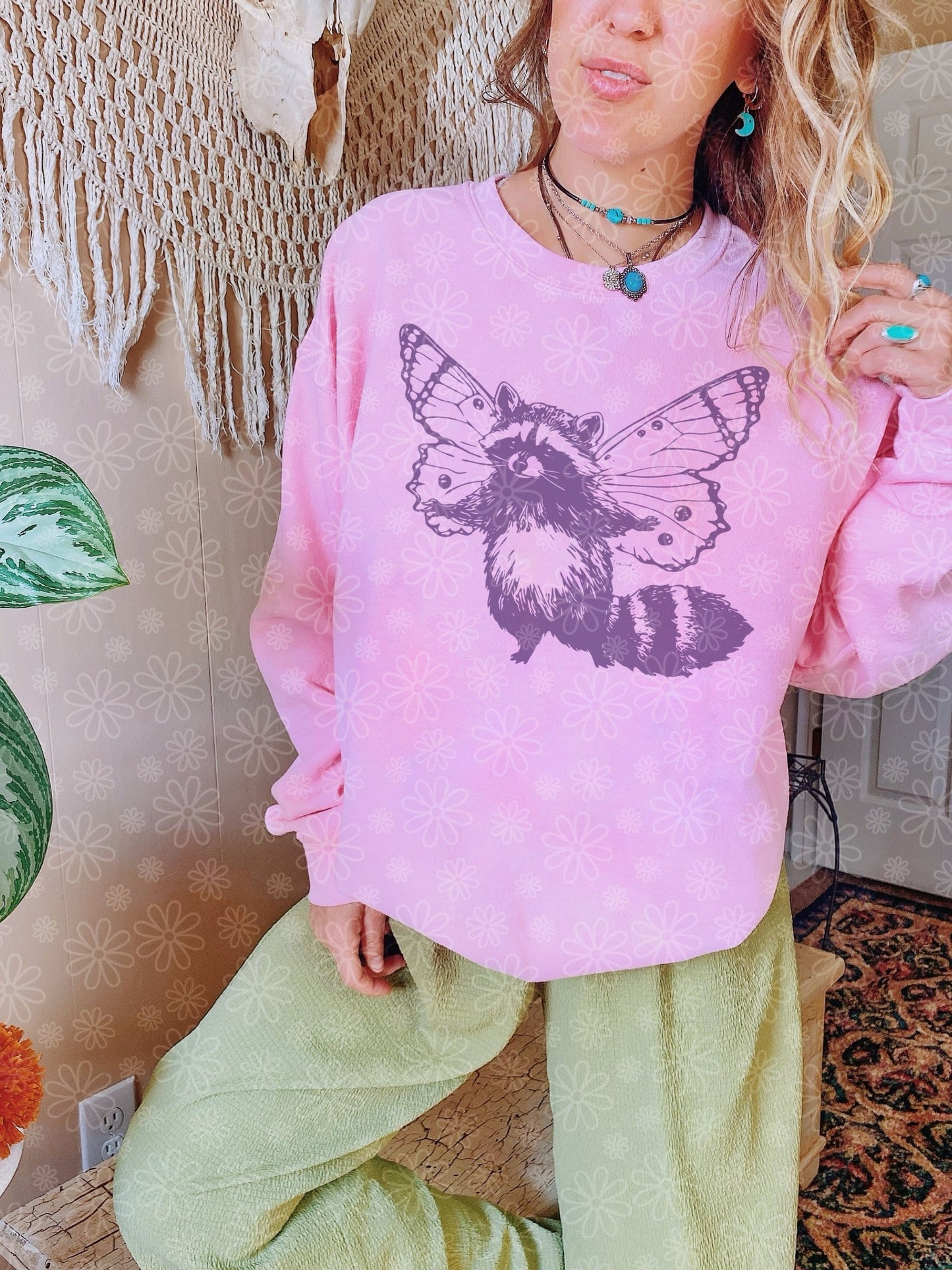 raccoon butterfly crewneck // PRE-ORDER