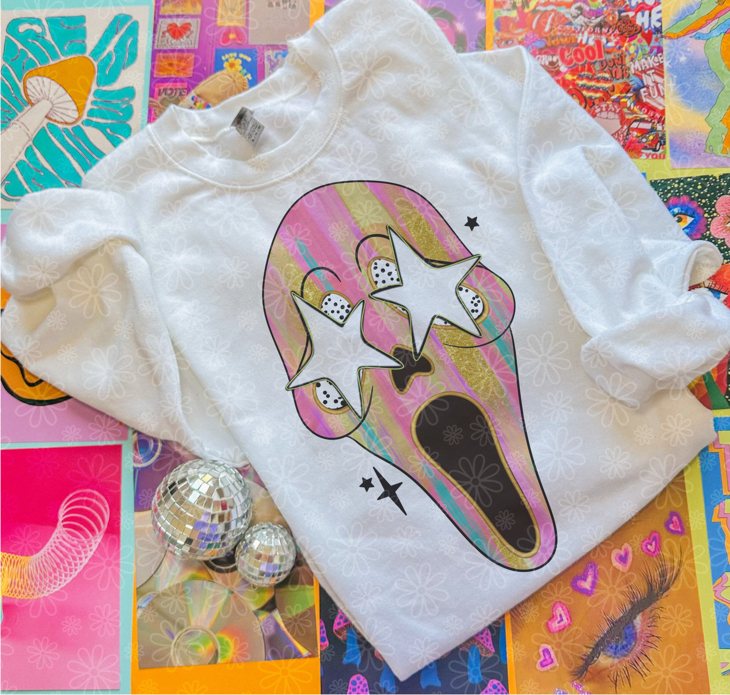 watercolor ghostface crewneck // PRE-ORDER