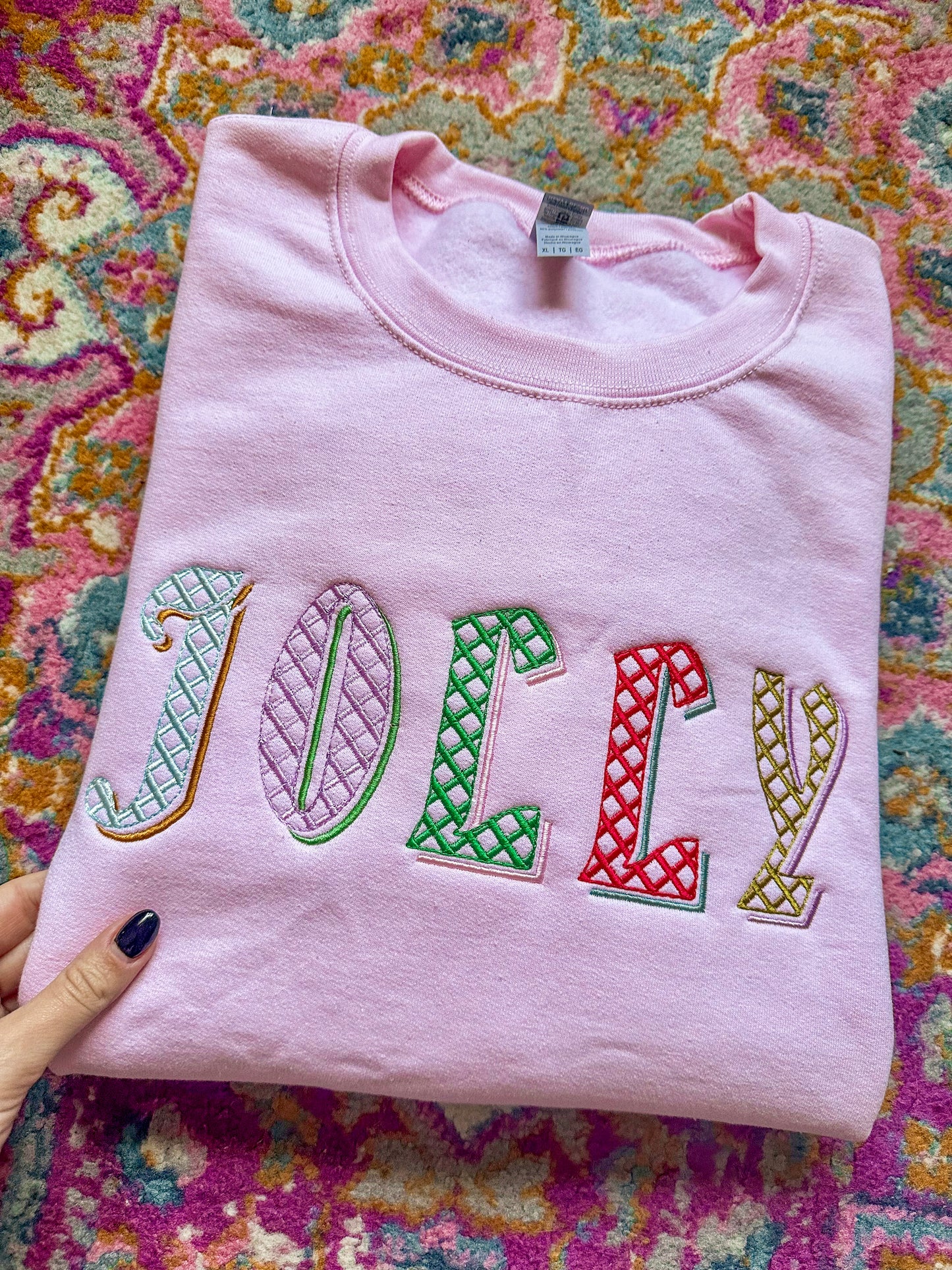 jolly embroidered crewneck // PRE-ORDER