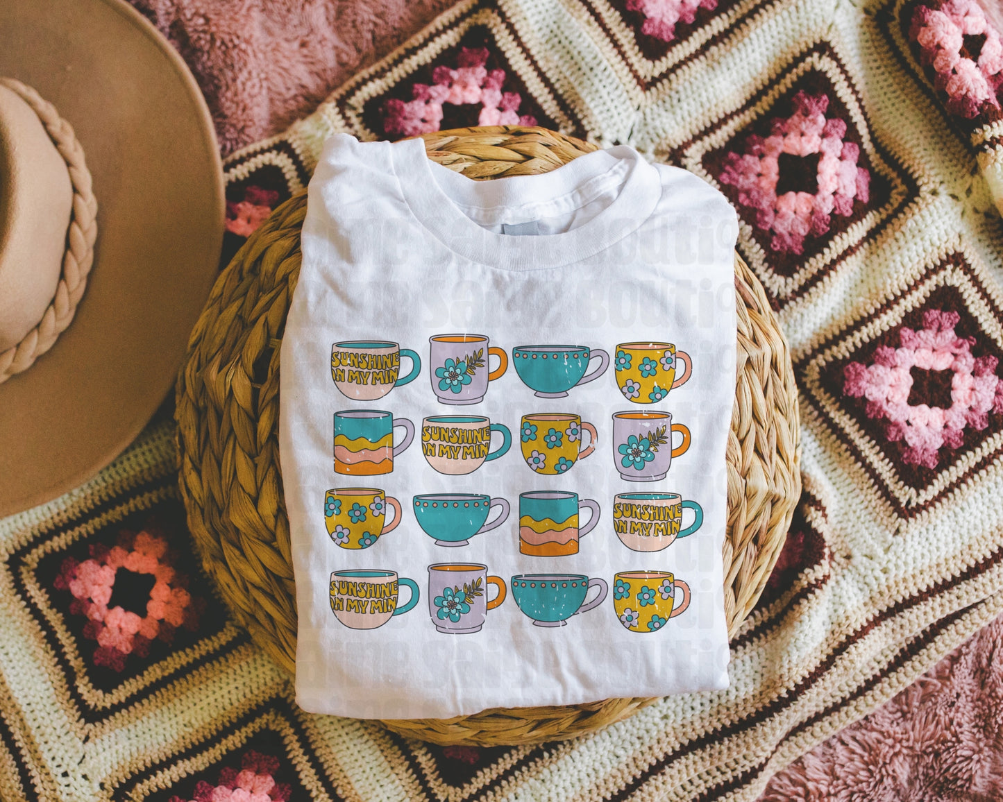 coffee mug collage ADULT tee // PRE-ORDER