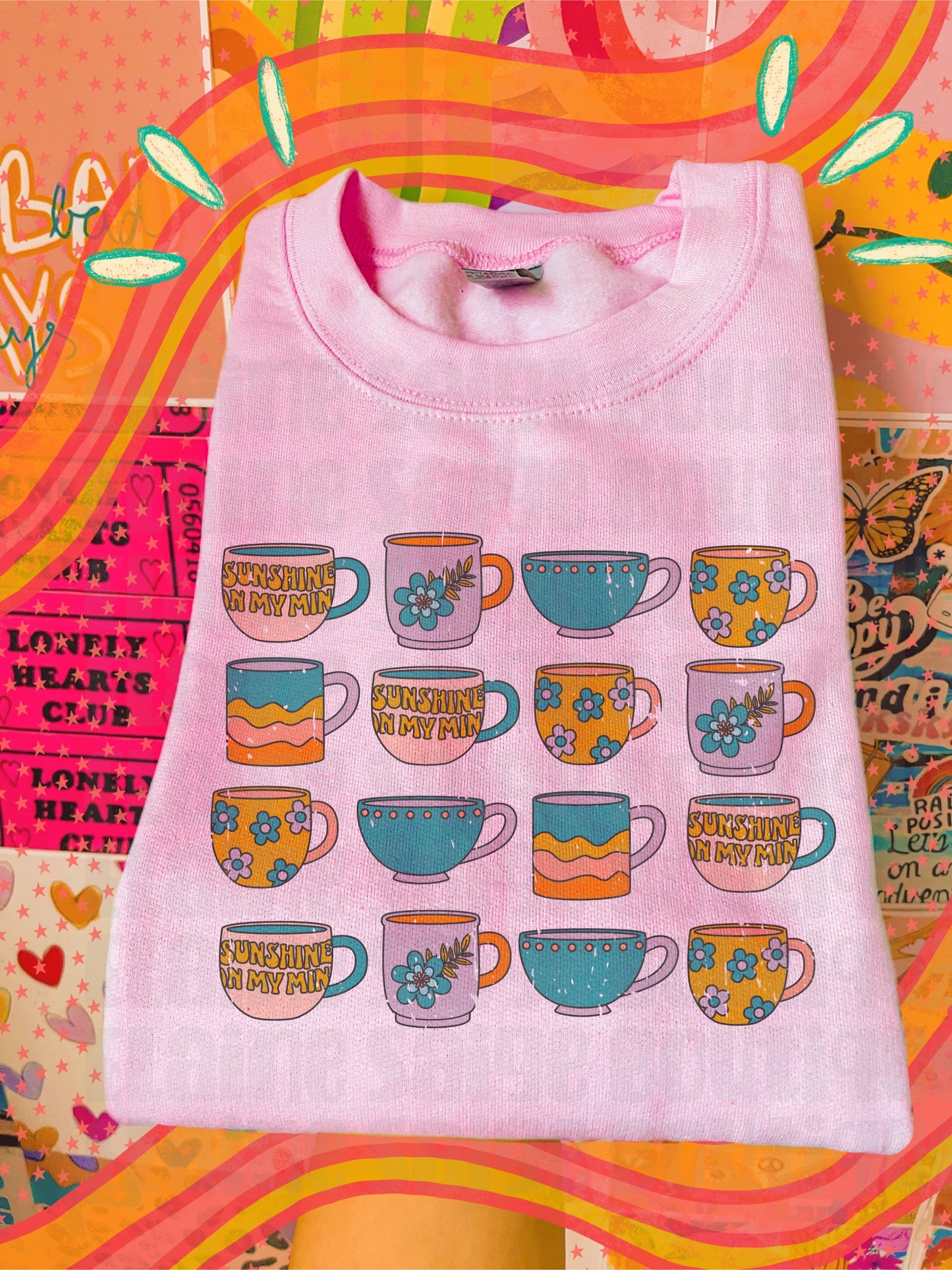 coffee mug collage crewneck // PRE-ORDER