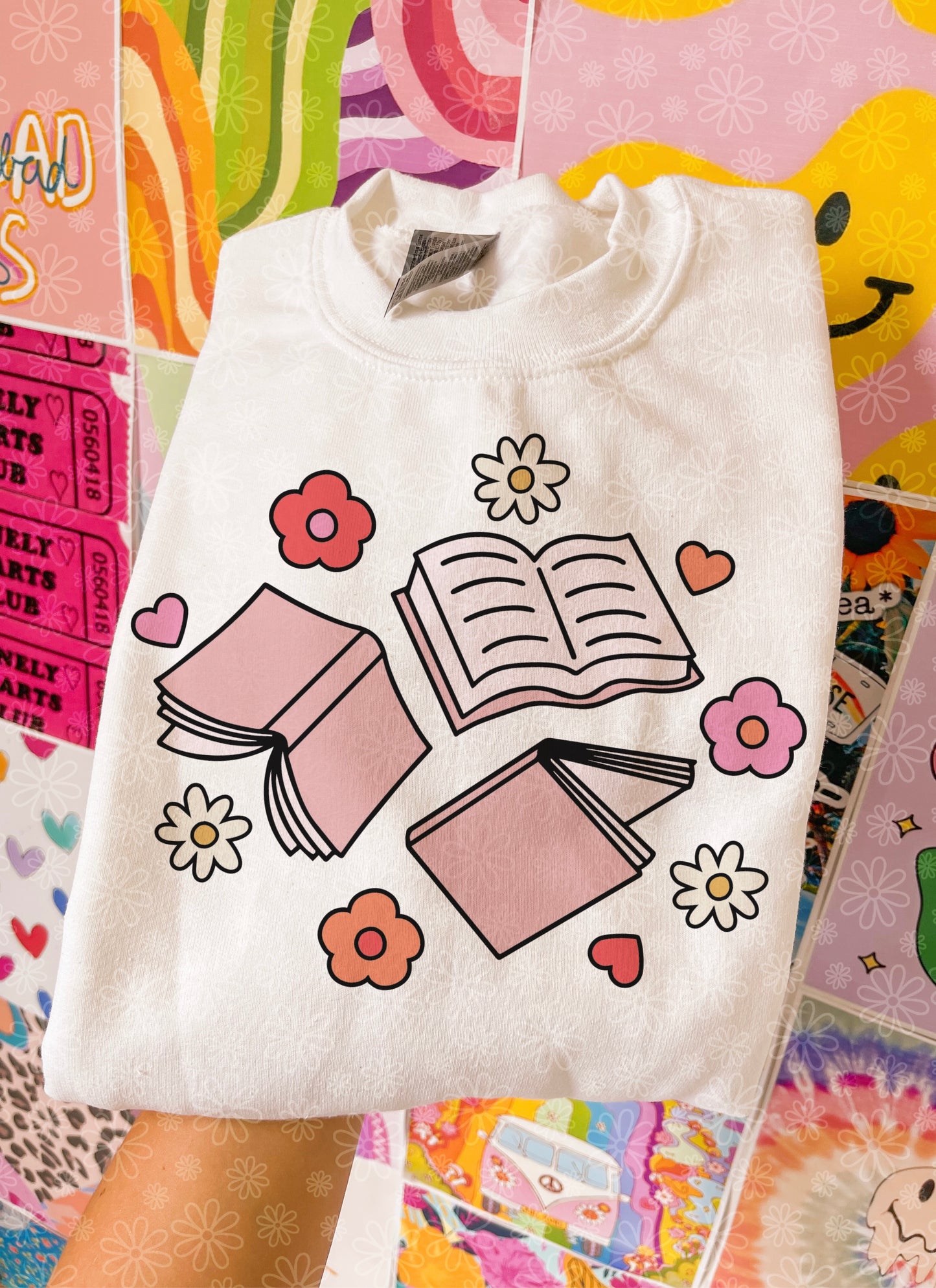 floral books crewneck // PRE-ORDER