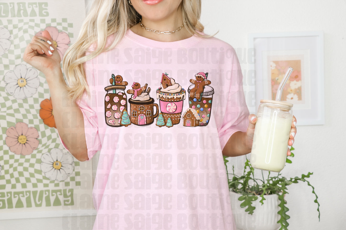 gingerbread christmas drinks ADULT tee // PRE-ORDER