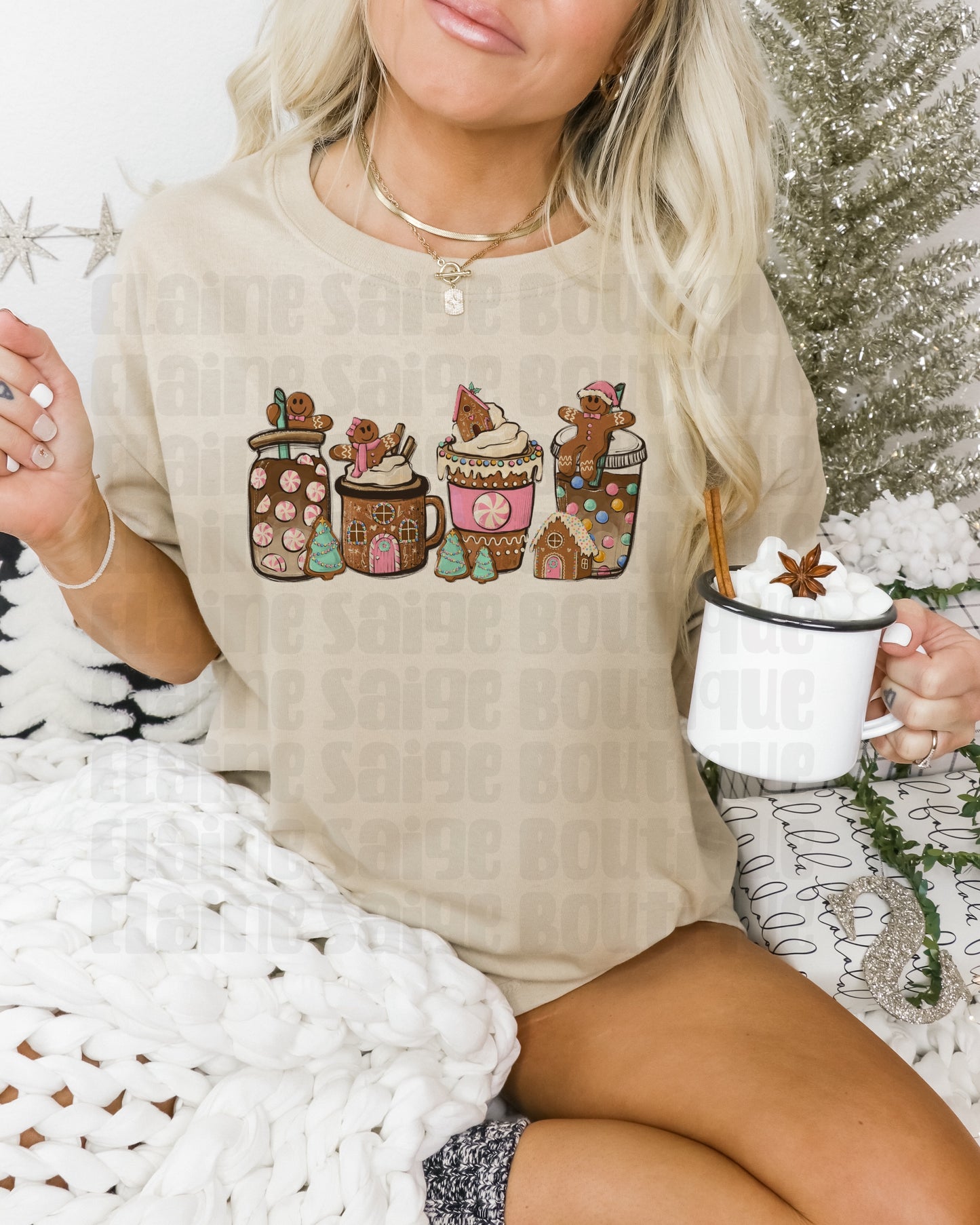 gingerbread christmas drinks ADULT tee // PRE-ORDER