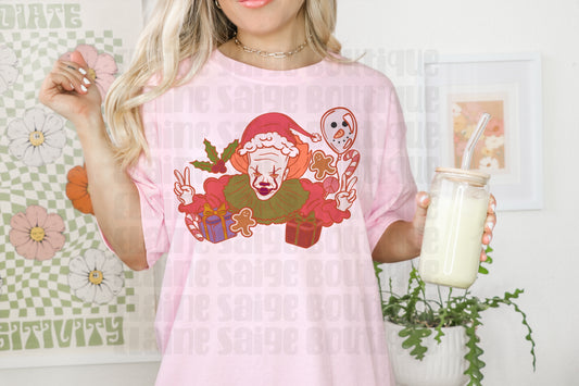 spooky Christmas clown ADULT tee // PRE-ORDER