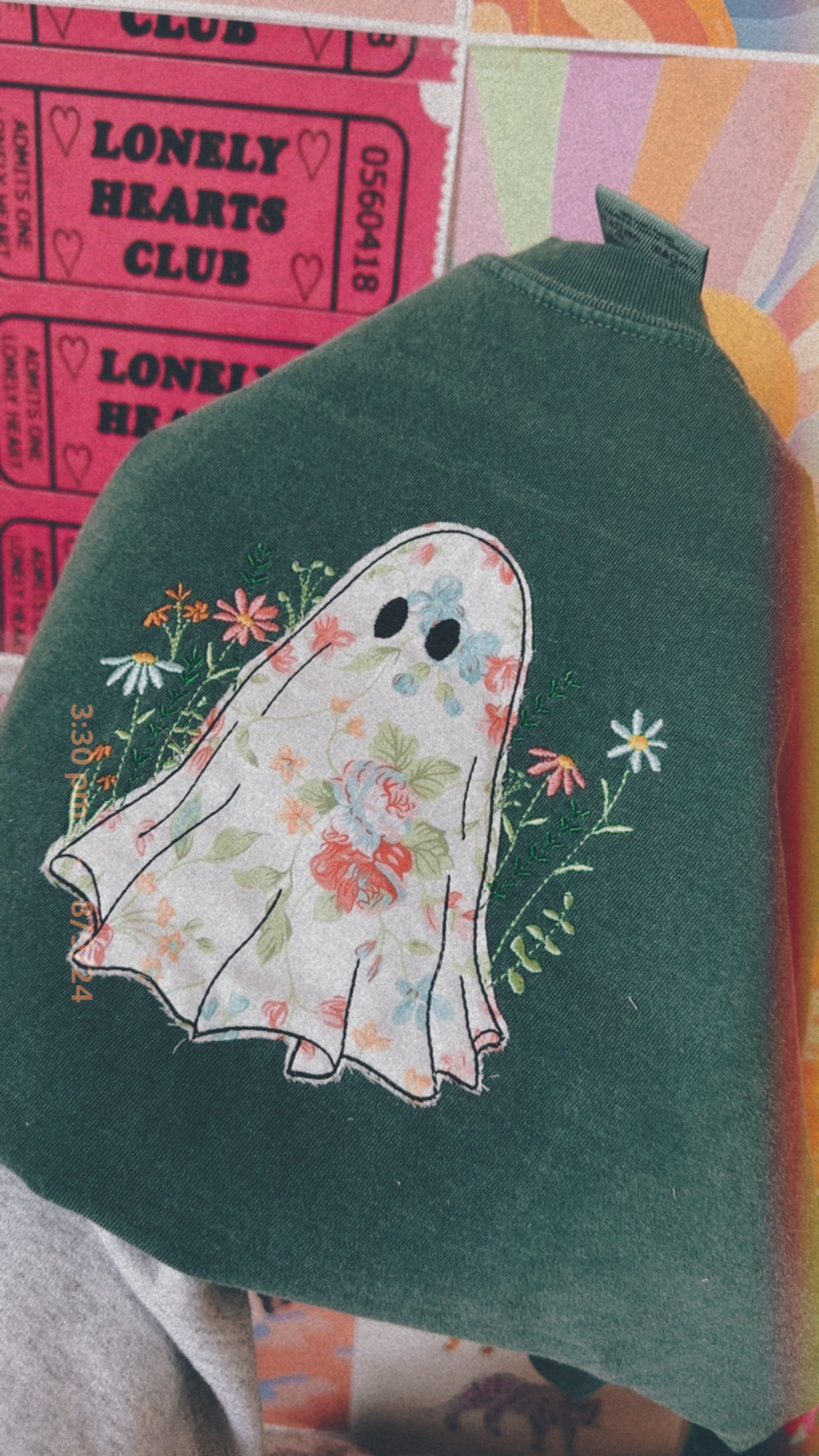 floral ghostie embroidered tee // PRE-ORDER