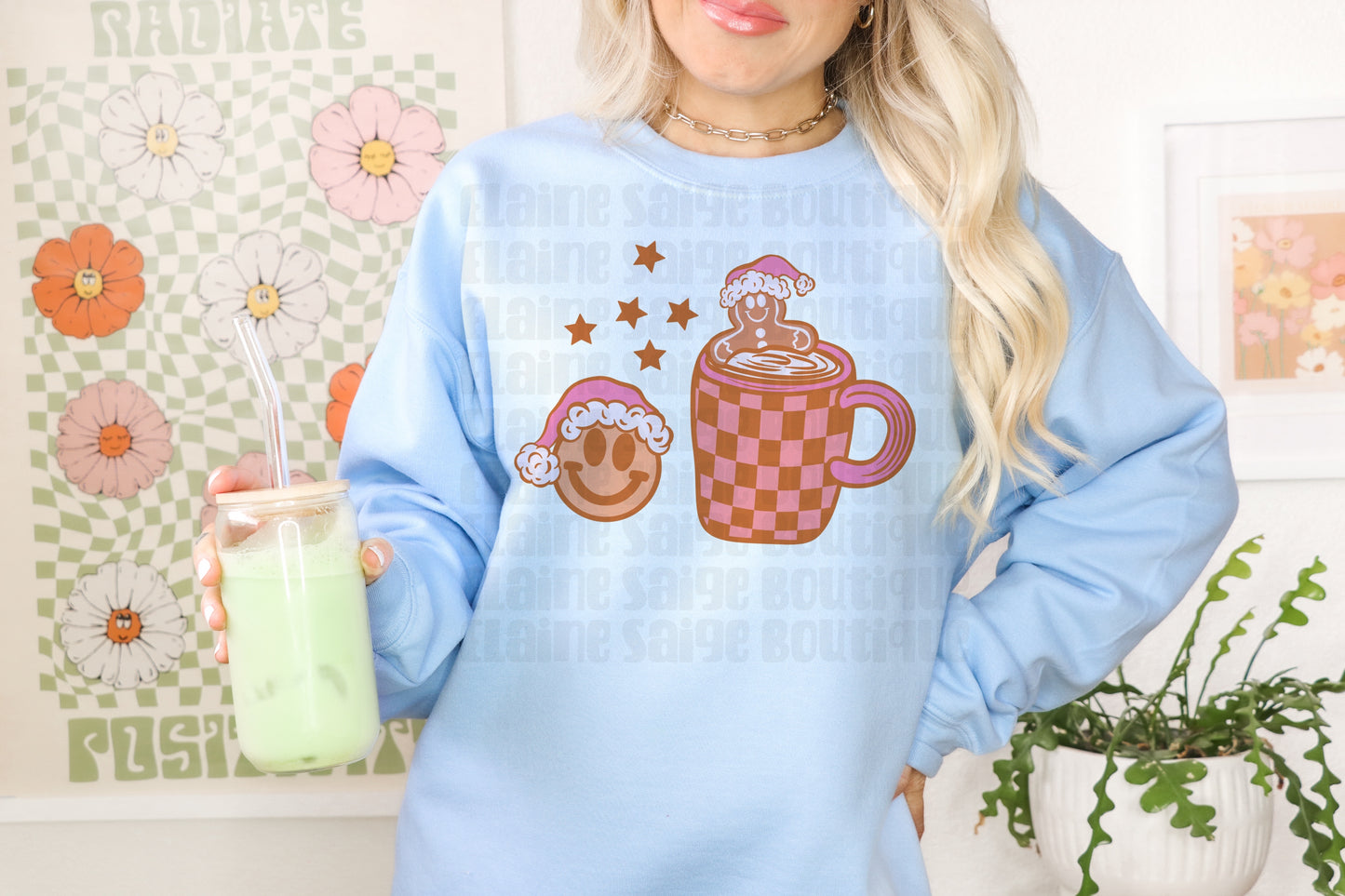 checkered gingerbread crewneck // PRE-ORDER