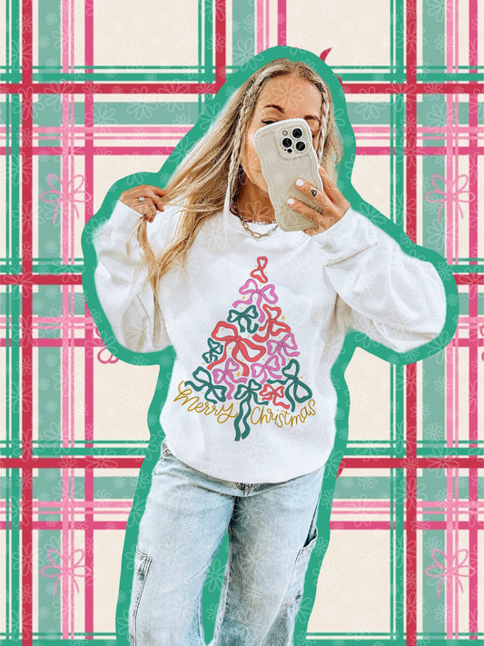 bow christmas tree crewneck // PRE-ORDER