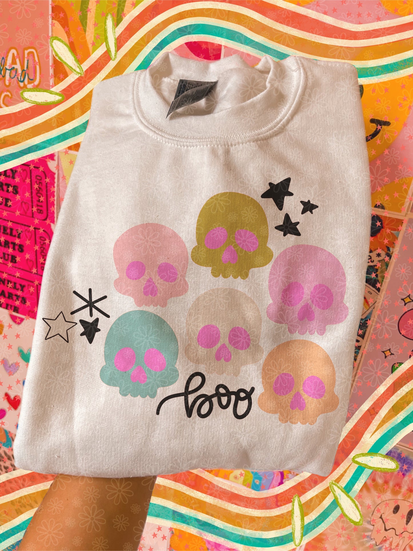 pastel skulls crewneck // PRE-ORDER