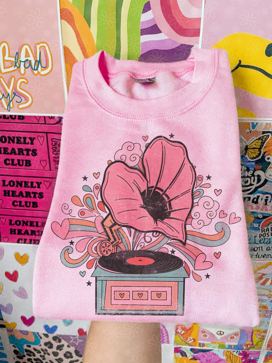 love record player crewneck // PRE-ORDER