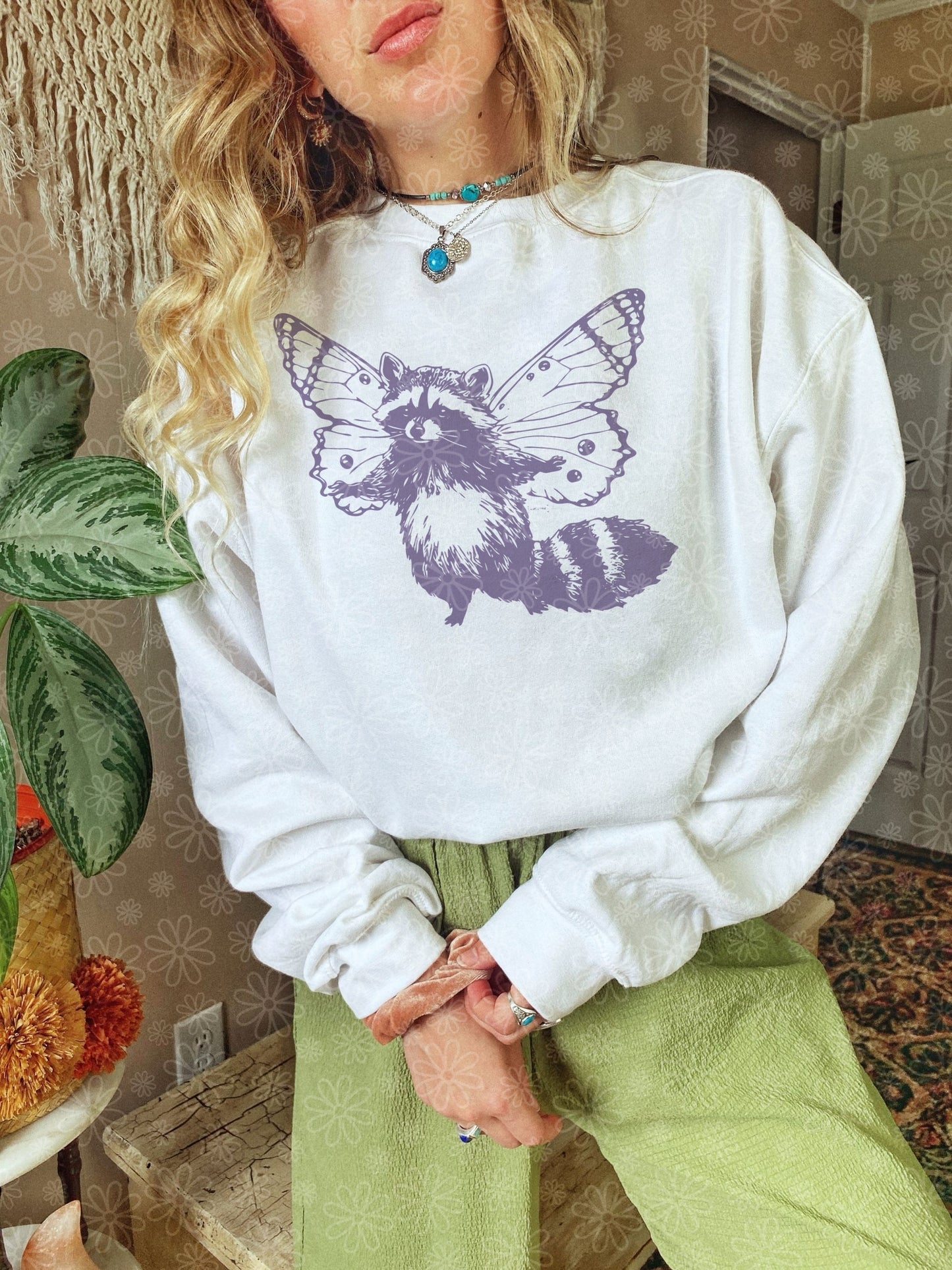 raccoon butterfly crewneck // PRE-ORDER