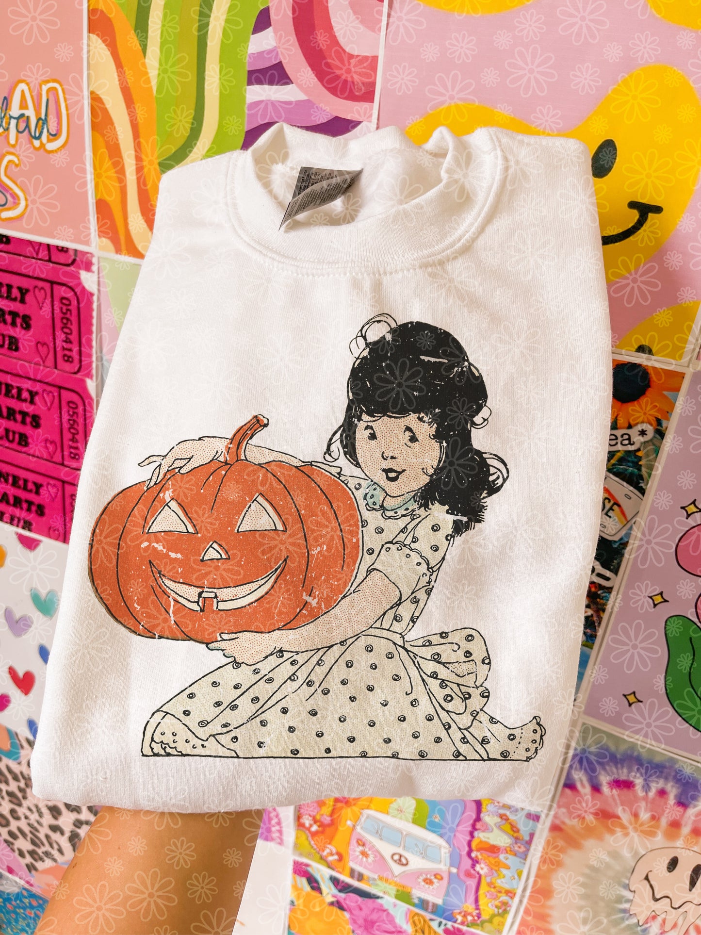 vintage halloween girl crewneck // PRE-ORDER