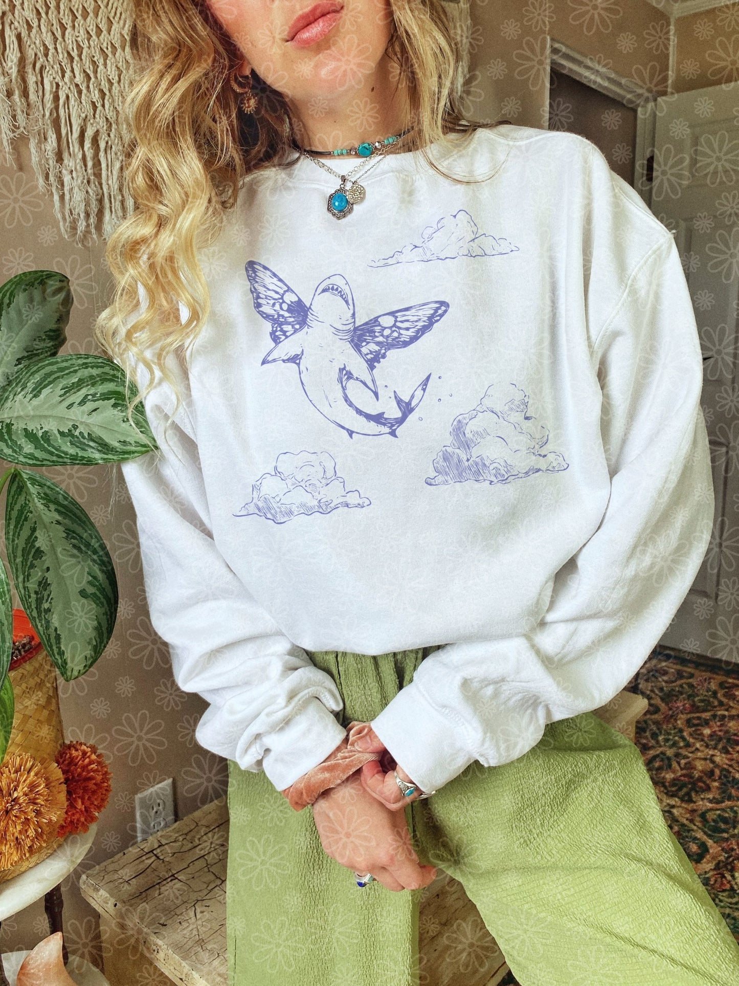 shark butterfly crewneck // PRE-ORDER