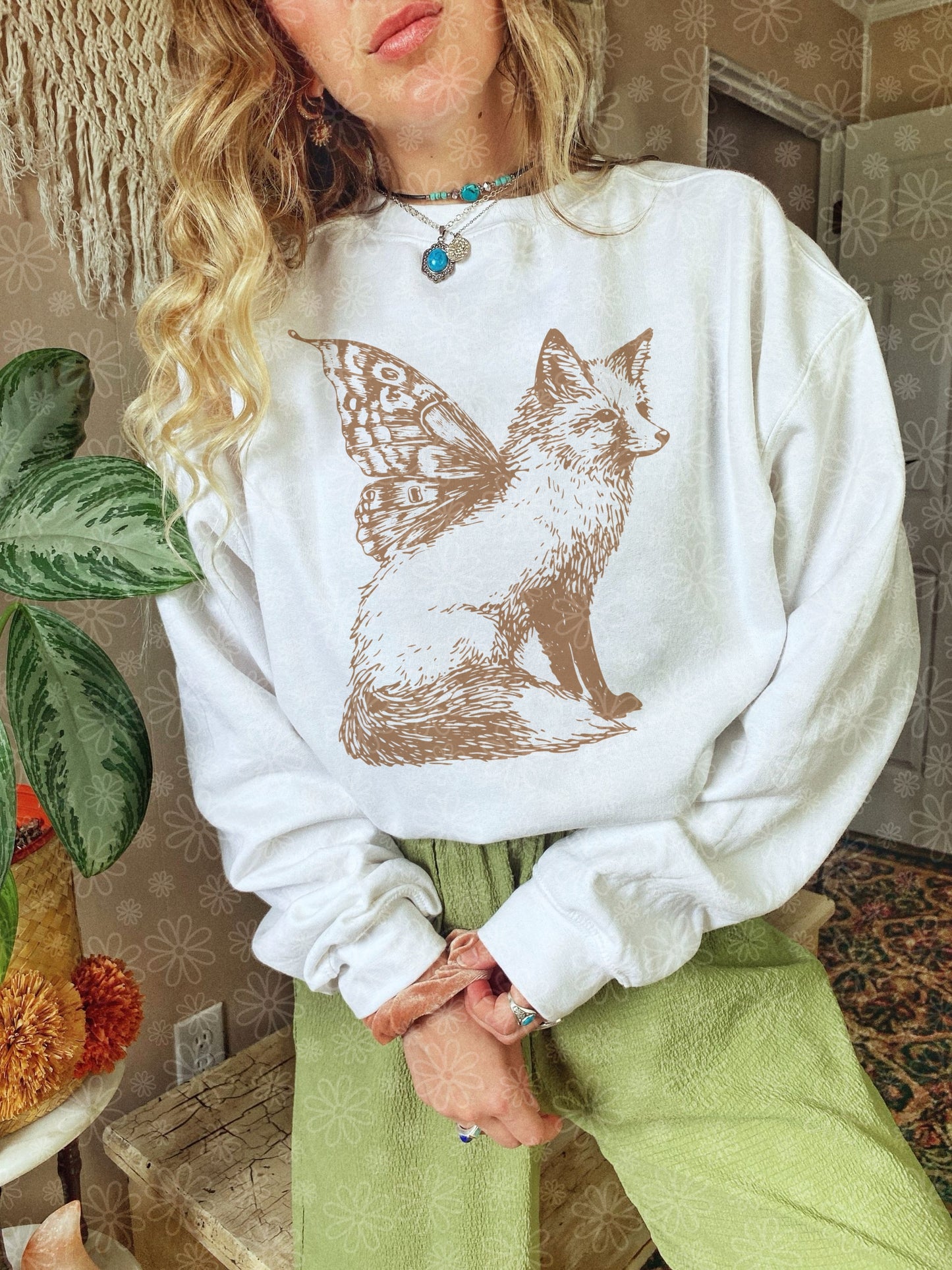 fox butterfly crewneck // PRE-ORDER