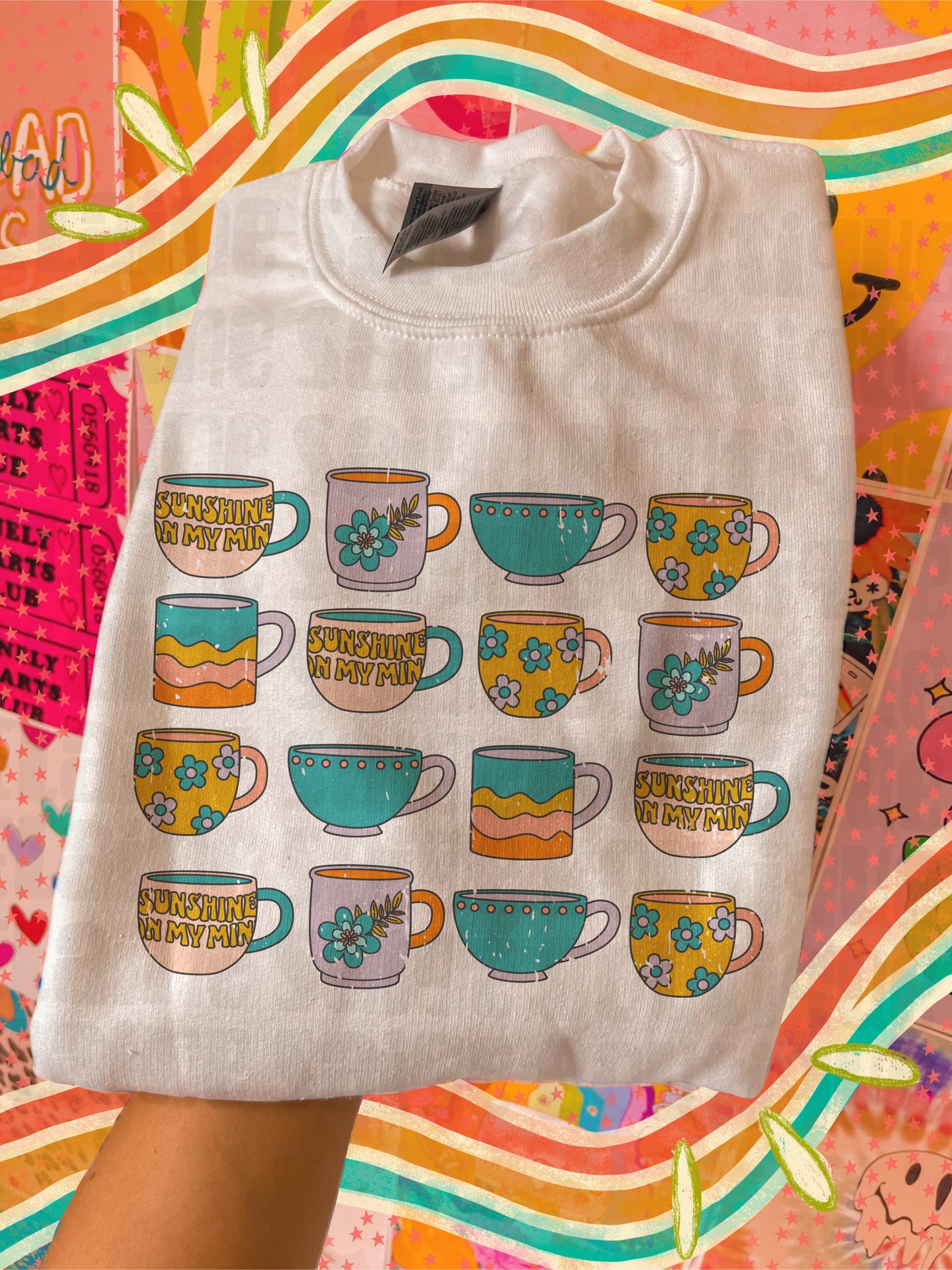 coffee mug collage crewneck // PRE-ORDER