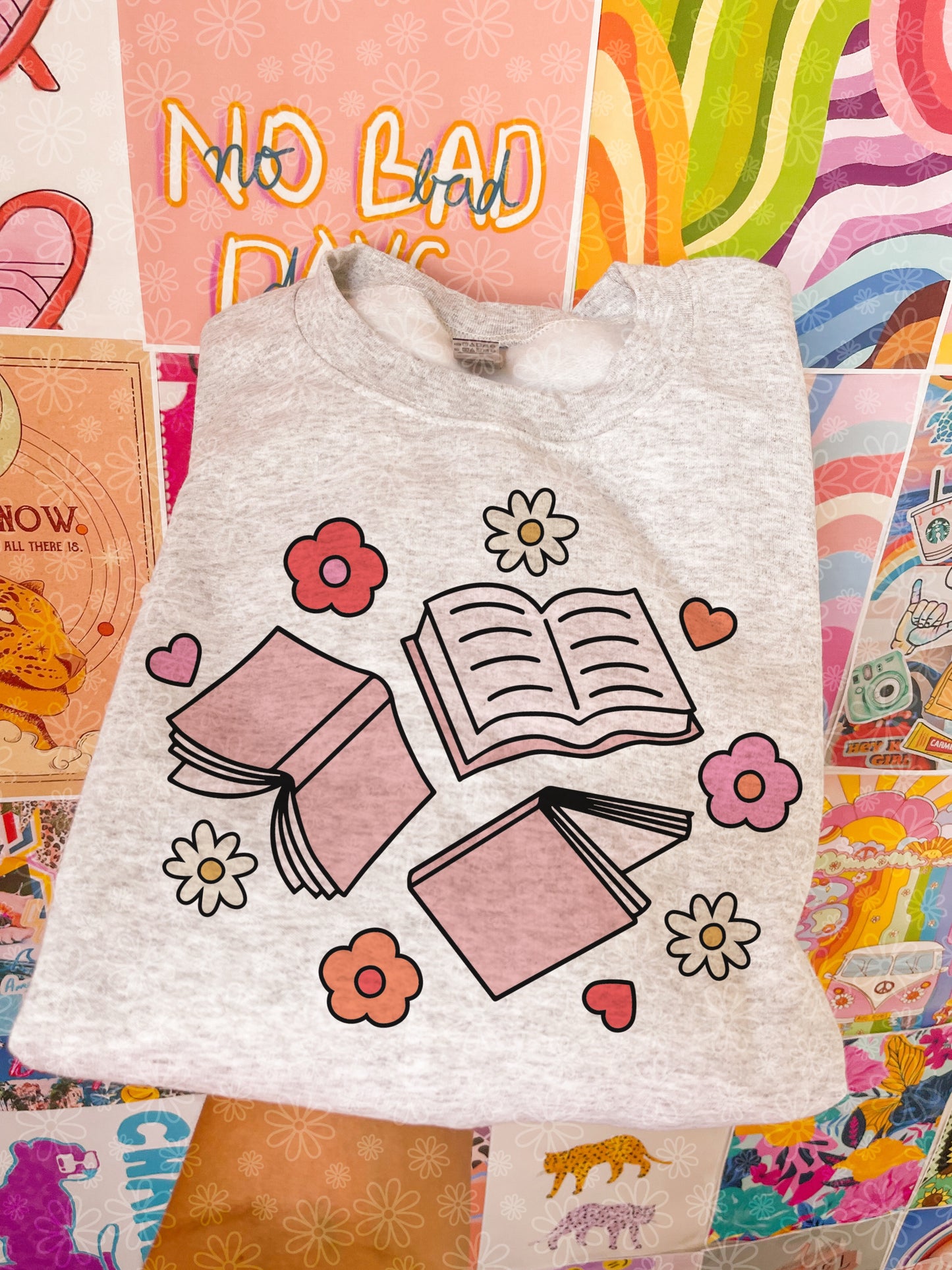 floral books crewneck // PRE-ORDER