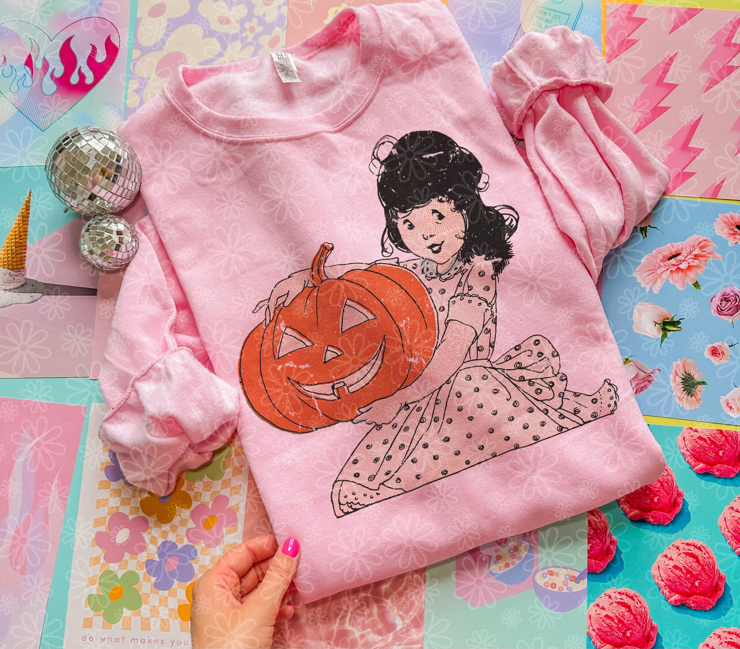 vintage halloween girl crewneck // PRE-ORDER