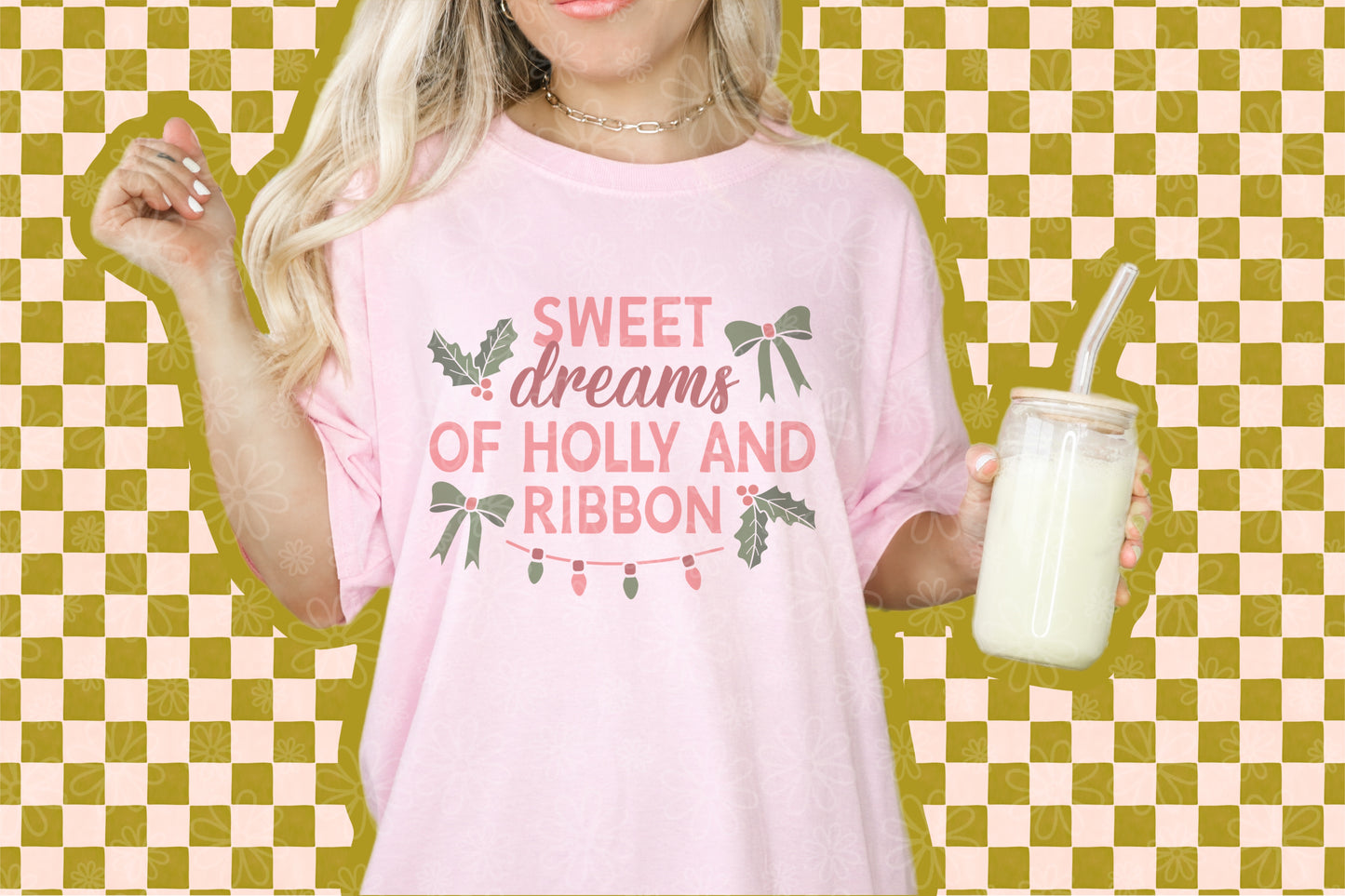 holly and ribbon ADULT tee // PRE-ORDER