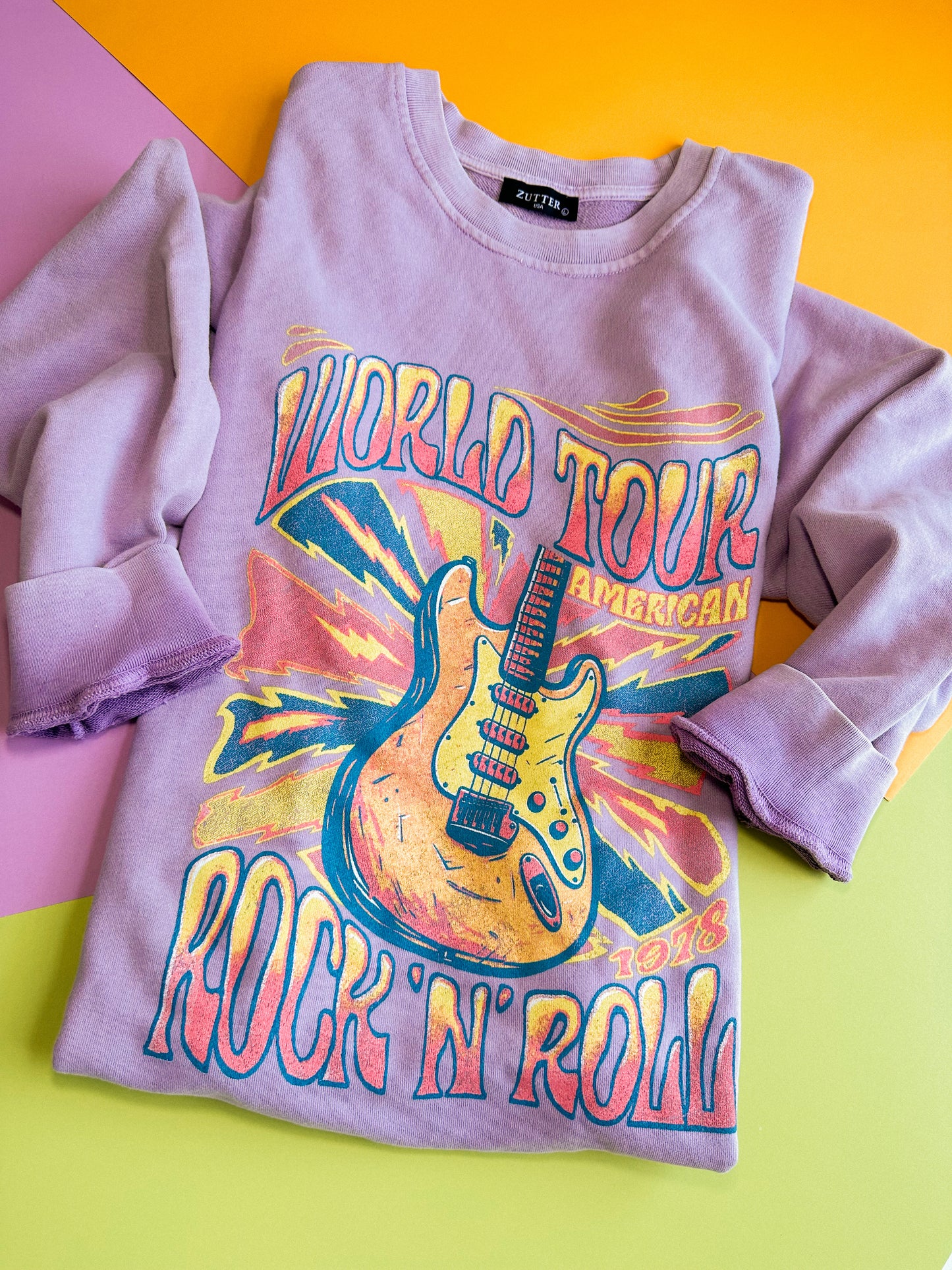 World Tour Rock N Roll 1978 Graphic L/S Washed Sweatshirts