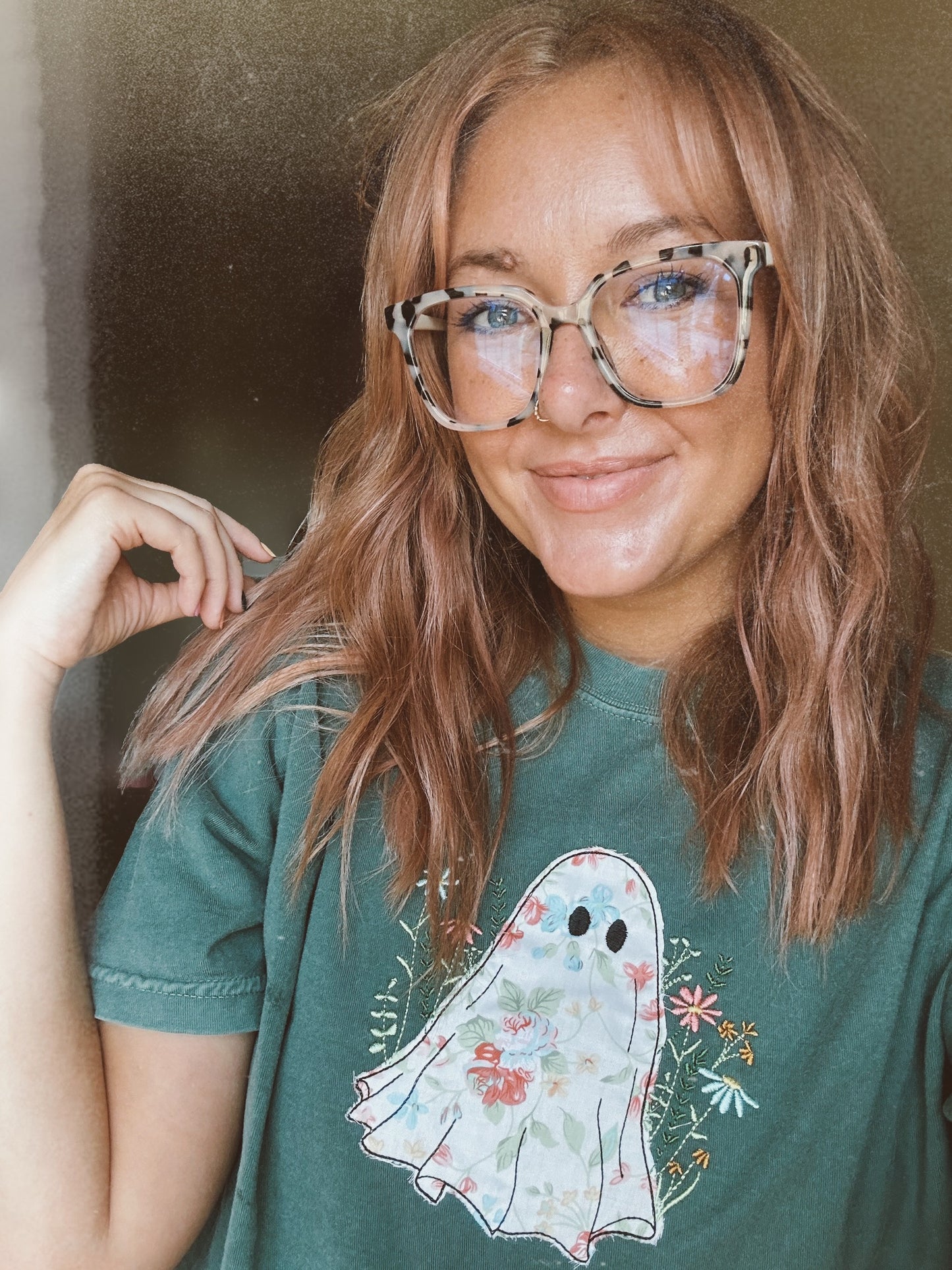 floral ghostie embroidered tee // PRE-ORDER