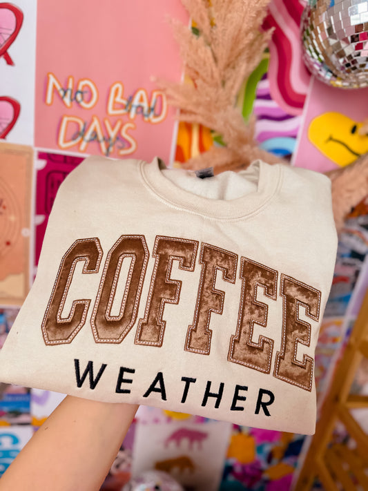 coffee weather embroidered crewneck // PRE-ORDER