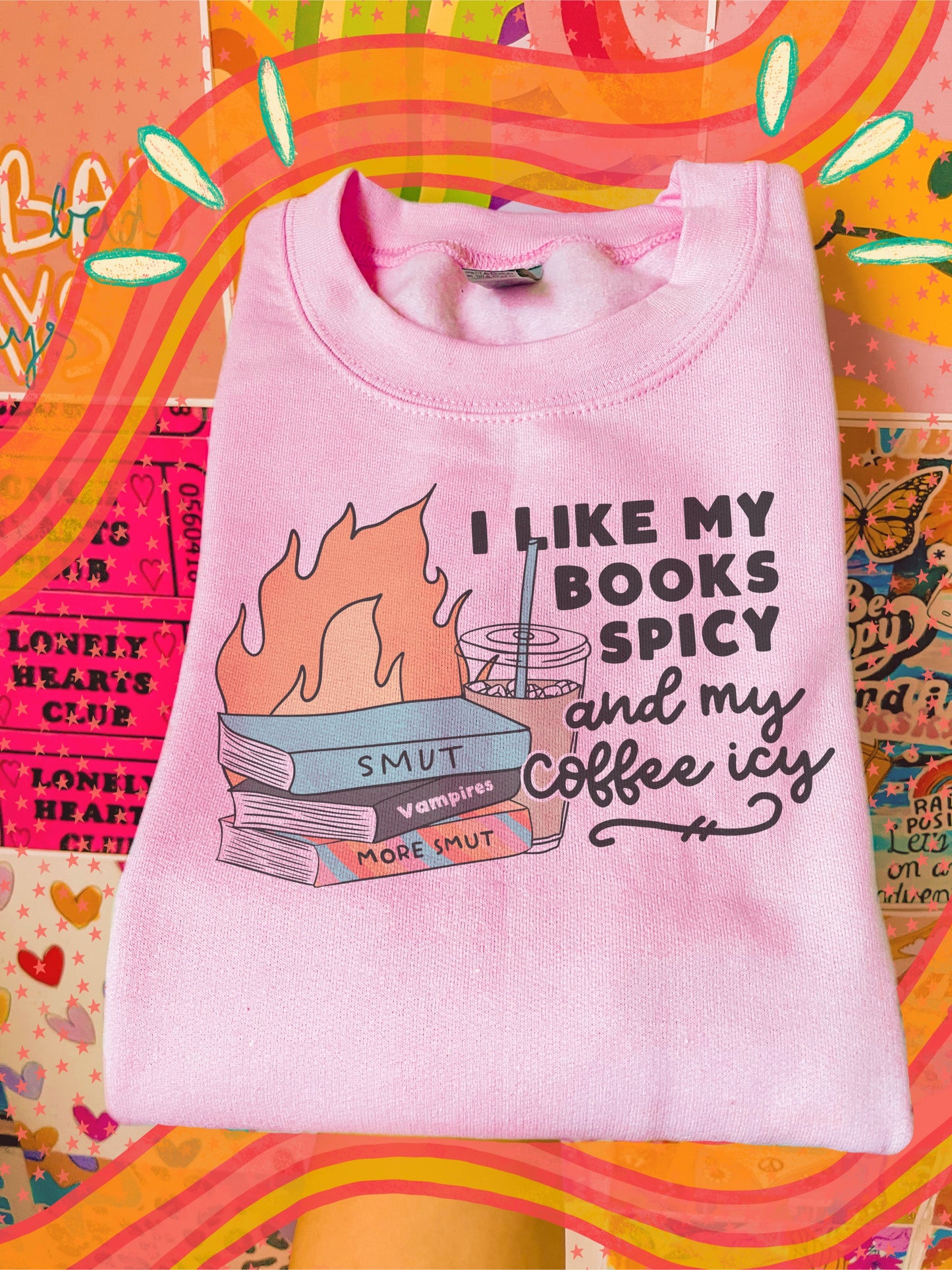 I like my books spicy and my coffee icy crewneck // PRE-ORDER