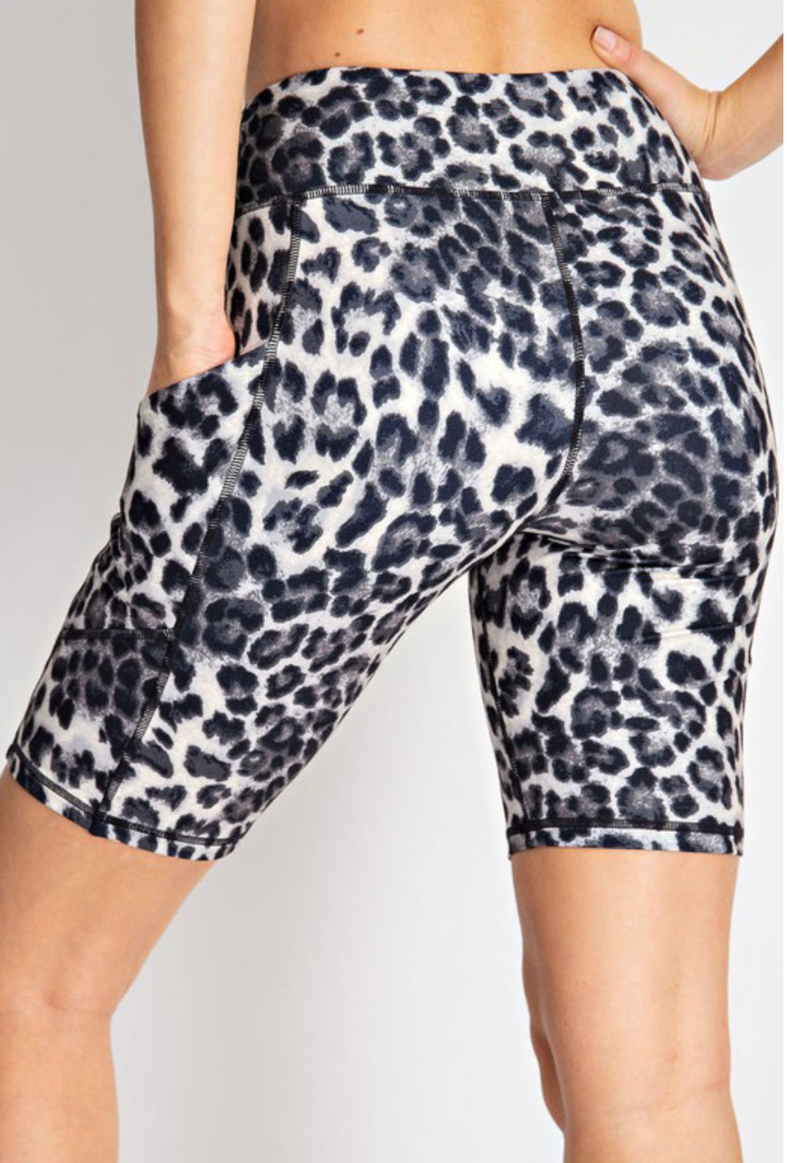 leopard biker shorts // RTS