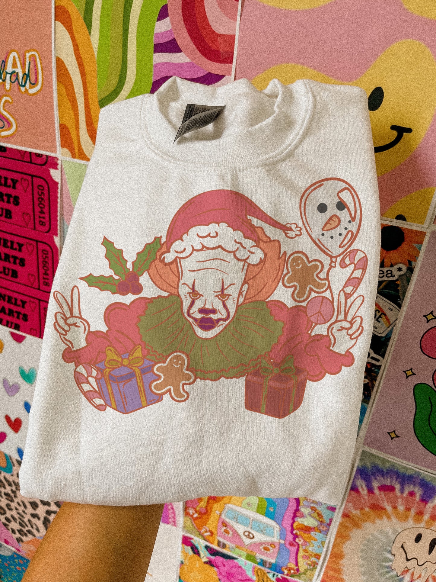 spooky Christmas clown crewneck // PRE-ORDER