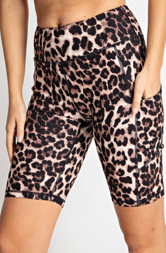 leopard biker shorts // RTS